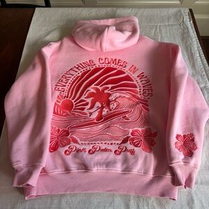 NWOT PINK PALM PUFF XS Pink Embroidered Hoodie with Box, NEVER WORN